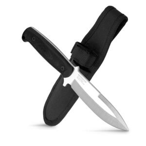 BPS Knives Stingray Desighned by Ray Laconico - Fixed-Blade D2 Steel Knife with Sheath - Outdoor Full Tang Knife - EDC Survival Knives