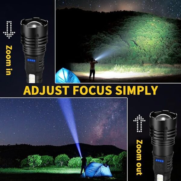 Rechargeable Flashlights High Lumens, 7Mode Flashlights Rechargeable, Super Bright Flashlight, Adjustable Tactical Flashlight, High Powered Flash Light, LED Flashlight for Emergency Home 1Pack - Image 7