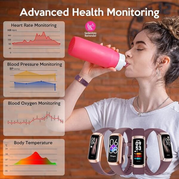 Fitness Tracker,2025 Smart Watch with Blood Pressure Heart Rate & Sleep Monitor IP67 Waterproof Step Calorie Counter Pedometer Fitness Activity Watch Health Watch for Android iOS Phone Men Women - Image 5