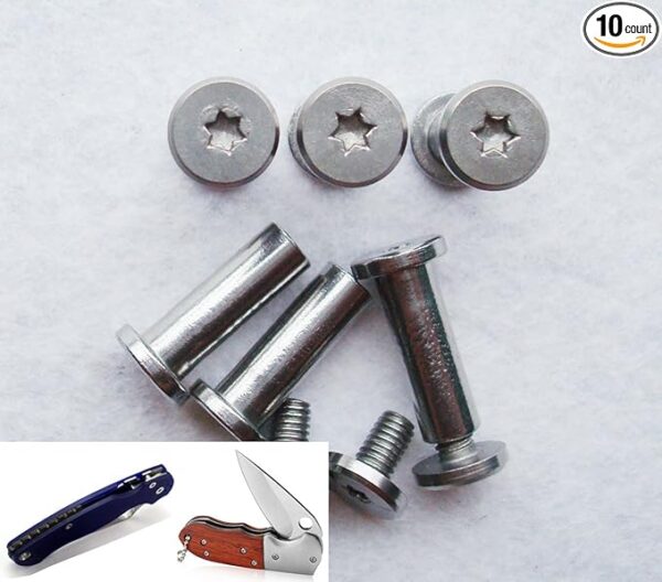10 Sets/lot DIY Knife Handle Screw Flat-Head Plum Blossom Screw,Tactical Survival Knife Screw Stainless Steel EDC Knife Shaft Screws - Image 2