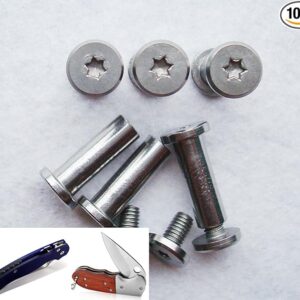 10 Sets/lot DIY Knife Handle Screw Flat-Head Plum Blossom Screw,Tactical Survival Knife Screw Stainless Steel EDC Knife Shaft Screws