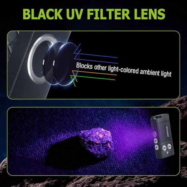 D16 Small Flashlights Powerful, 365nm UV Flashlight Rechargeable, Mini LED Super Bright Flash Light with Pocket Clip, Magnetic, 10 Modes EDC for Home Camping Emergencies - Image 4