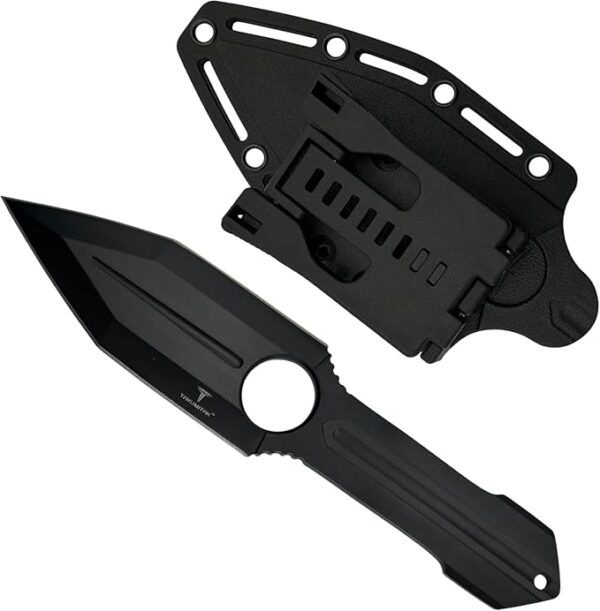 Hunting Survival Knife 9" Full Tang Fixed Blade Knives Camping Gear with Extra Set of FRN Sheath, MOLLE Clip Horizontal and Vertical Carry - TKF314 - Image 2