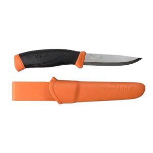 Morakniv Companion (S) Stainless Steel Fixed-Blade Knife, With Sheath, Burnt Orange, 4.1 Inch