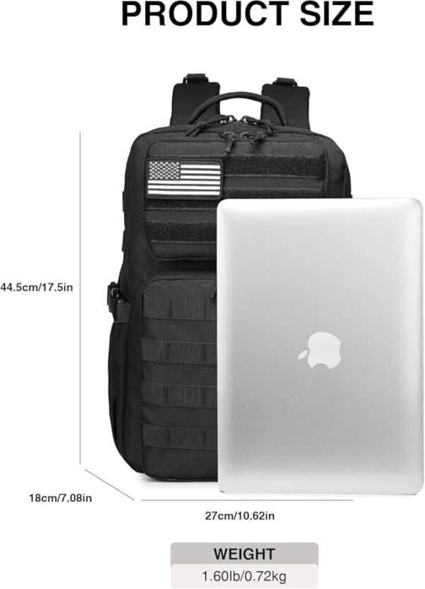 Military Tactical Backpack for Men Waterproof Daypack 3 Day Assault Pack Molle Bag with Water Bottle Holder - Image 6