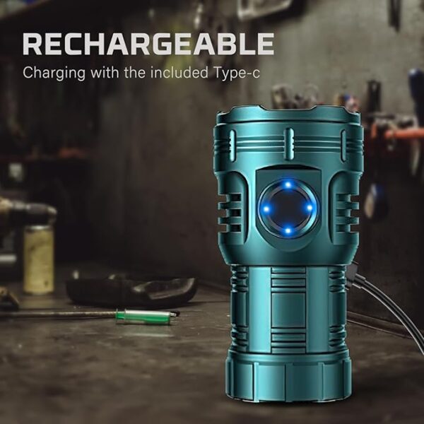 FZH 3000 Lumens Rechargeable Small Flashlight, Mini Tactical LED Flash Light Super Bright Pocket EDC Torch 7 Modes USB C for Home Outdoors, Emergency, Work - Image 6