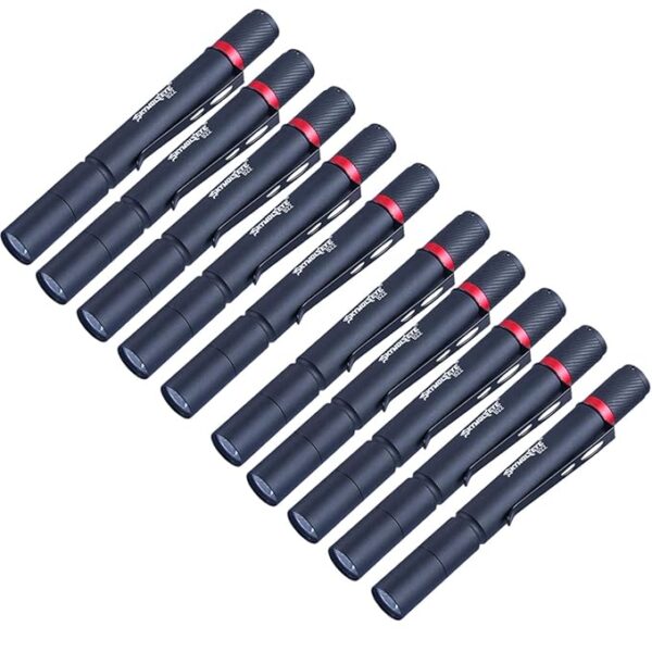 10 Pack LED Pen Flashlight, Pen Light Flashlights Pocket Clip, 3 Mode Penlight, Ultra Bright Mini Pen Lights, IP67 Small Waterproof Penlights for Outdoor Inspection Work, Emergency