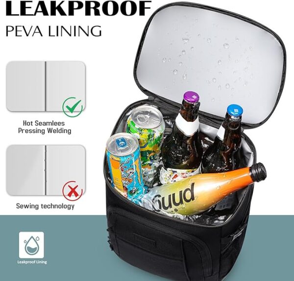 Tuwubi Cooler Backpack 35/42 Cans, Backpack Coolers Insulated Leak Proof for Men Women, Waterproof Soft Sided Lunch Camping Beach Travel Ice Chest Backpack Cooler Bag - Image 5