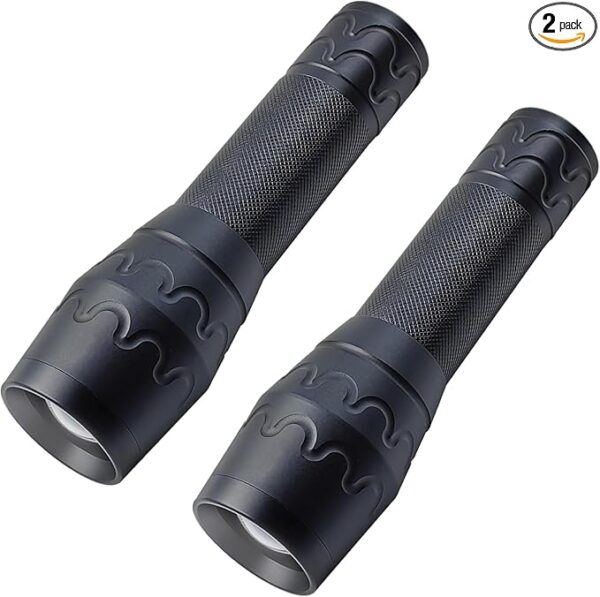 LED Magnetic Flashlights Single Mode Bright Handheld Flashlight with Adjustable Focus, Emergency Light for Camping, Power Outages, Indoor use, 2 Pack - Image 2