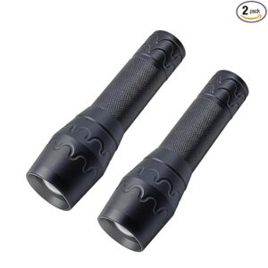 LED Magnetic Flashlights Single Mode Bright Handheld Flashlight with Adjustable Focus, Emergency Light for Camping, Power Outages, Indoor use, 2 Pack