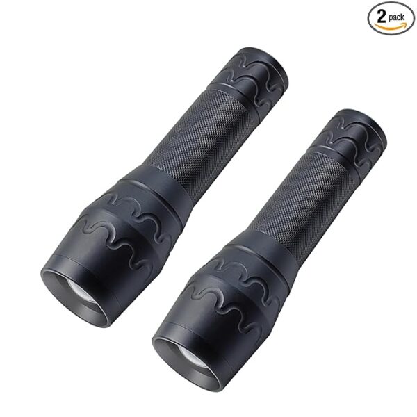 LED Magnetic Flashlights Single Mode Bright Handheld Flashlight with Adjustable Focus, Emergency Light for Camping, Power Outages, Indoor use, 2 Pack