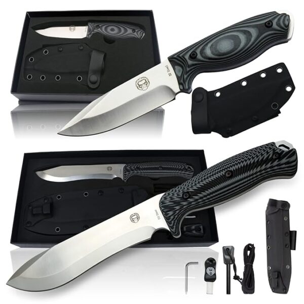 Chopping D2 Survival Knife and D2 Survival Neck Knife Giftset Bundle
