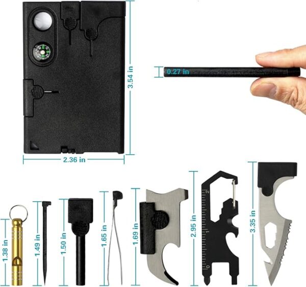 Multipurpose Survival Tool 19 in 1 Credit Card Multitool Gift For Men Dad Tactical Wallet Toolset Pocket Tool Set - Image 5