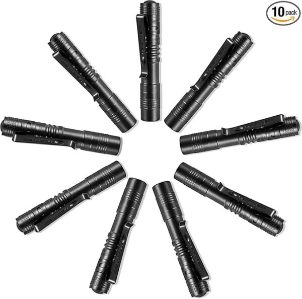 Pen Light Flashlight 10 PCS, LED Pocket Small Flashlight Torch with Clip, Mini Penlight Handheld Insepction Lights for Oudoor Camping Emergency - Image 2