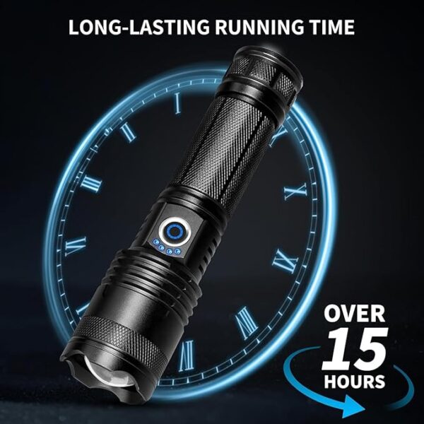 Rechargeable LED Flashlights High Lumens, 990,000 Lumens Super Bright Flashlights with 5 Modes, Waterproof Powerful Flash Light Multifunctional Flashlights for Home Camping Hiking(2 Pack) - Image 5