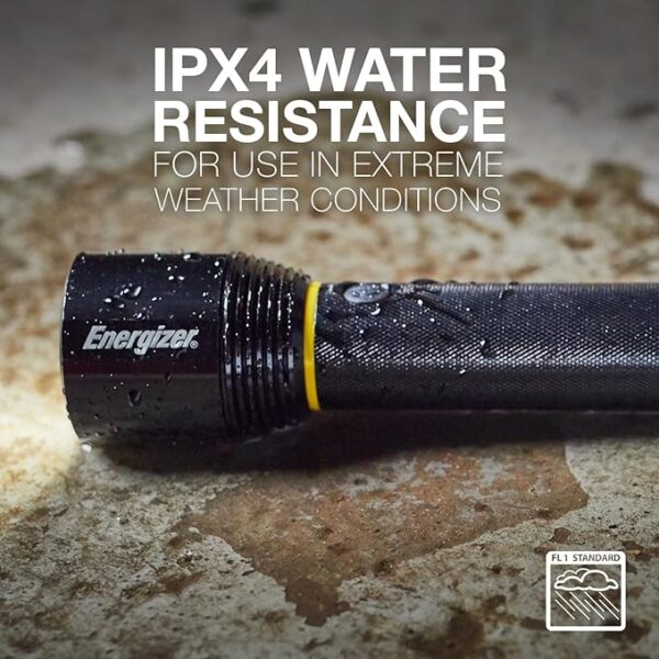 Energizer LED Flashlight Vision PRO, Ultra Bright 1000+ Lumens, IPX4 Water Resistant, Aircraft-Grade Aluminum LED Light, Rugged Metal Flash Light for Outdoors, Emergency Power Outage, Black - Image 4