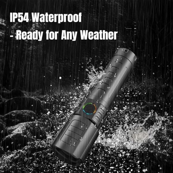 Tactical Flashlights Torch High Lumens Rechargeable, 3 Modes Led Waterproof Zoomable Linternas Handheld Small Flashlight, Adjustable Brightness Flash Light for Hurricane/Home/Emergency (2 Pack) - Image 6
