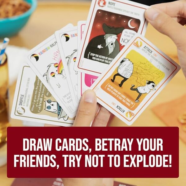 Exploding Kittens Original Edition - Hilarious Game for Family Game Night - Funny Card Games for Ages 7 and Up - 56 Cards - 2-5 Players - 15 Minutes of Play - Image 5