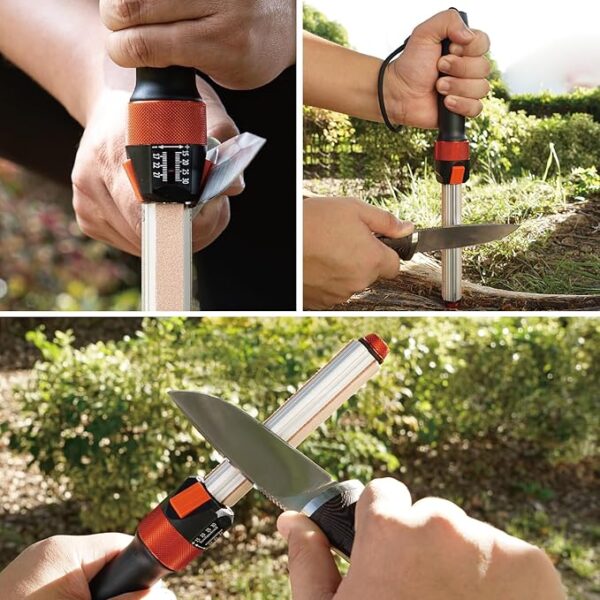 SHARPAL 210N TRANSFOROD 11-In-1 Adjustable Angle Knife Sharpener with Monocrystalline Diamond & Ceramic Rods, Tapered Rod & Leather Strops, Portable Knife Sharpening Tool Kit for Hunting & Outdoors - Image 6