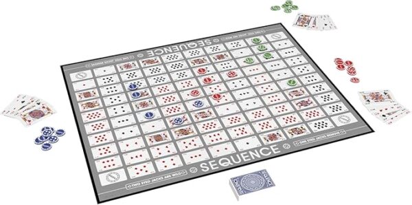 Sequence Premium Edition - Stunning Set with Giant Board (20.25 x 26.25 inches), Exclusive Chips and Deluxe Cards by Goliath, Blue, for Ages 7+ - Image 4