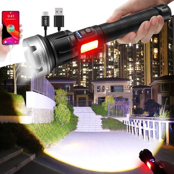 VASTFIRE Rechargeable Flashlights High Lumens 2024 Brightest Flashlight Spotlight Light Lanterns for Emergencies + Mini 365nm UV Flashlight for Resin Flash Light High Powered for Home Car Camping - Image 3