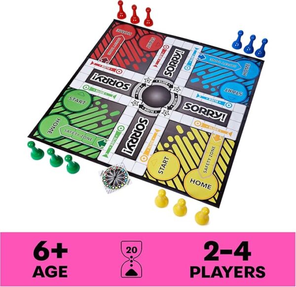 Giant SORRY! Classic Family Board Game Indoor Outdoor Retro Party Activity Summer Toy with Oversized Gameboard, for Adults and Kids Ages 6 and up - Image 3