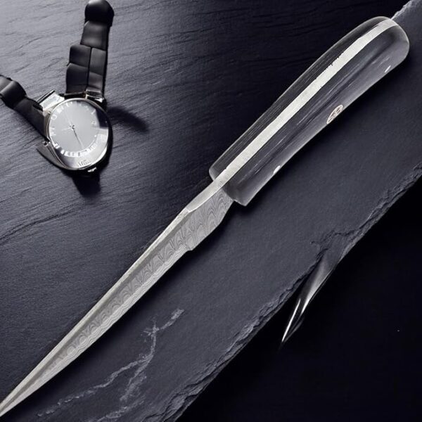 TR-1168 Custom Handmade Damascus Steel 8 Inches Bushcraft Knife - Perfect Grip Engineered wood Handle - Image 5