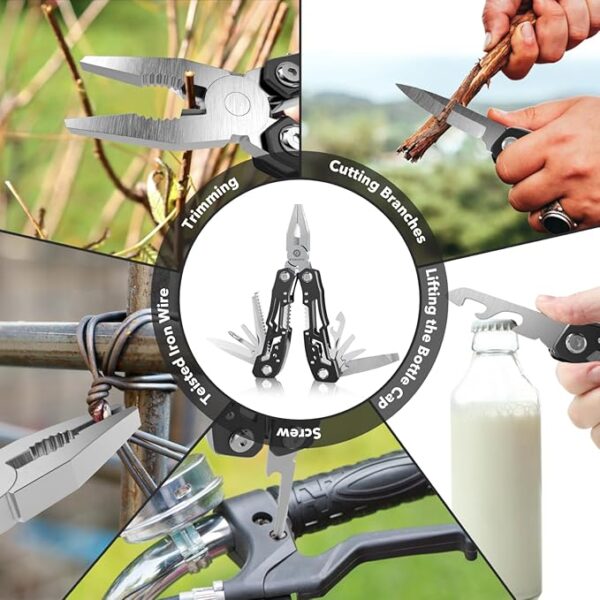 10 Pcs14-In-1 Multitool - Multi-functional Stainless Steel Pocket Knife for Men, Perfect for Outdoor, Home, and Auto Repair - Image 6
