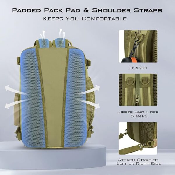KastKing BlowBak Tactical Sling Tackle Bag-Lightweight Fishing Backpack Storge Fishing Gear and Equipment,Gift for Men - Image 6