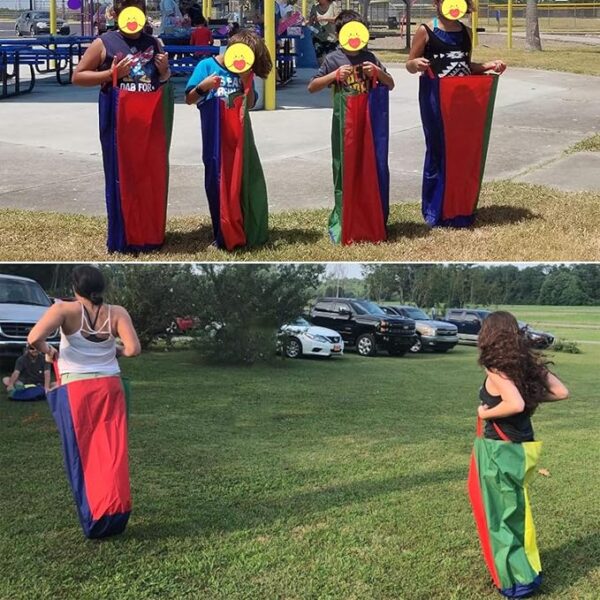 CWLAKON Outdoor Games, Potato Sack Race Bags for Kids Adults, Egg Spoon Relay Race, 3 Legged Race Bands, Birthday Party, Field Day Family Reunion Carnival Outside Yard Lawn Easter Fall Festival Games - Image 3