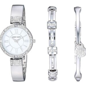 Anne Klein Women's Premium Crystal Accented Watch and Bracelet Set