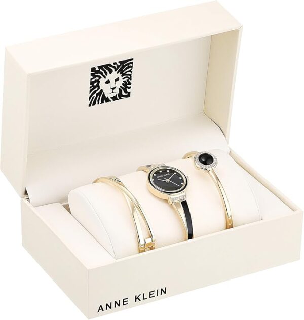 Anne Klein Women's Premium Crystal Accented Watch and Bangle Set - Image 4