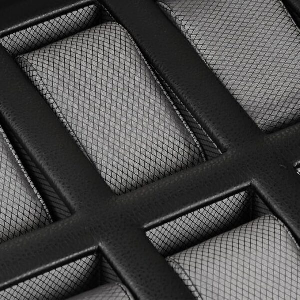 WOLF Windsor 10-Piece Watch Box, Black - Features 10 Watch Compartments & Vegan Leather Exterior - Image 5
