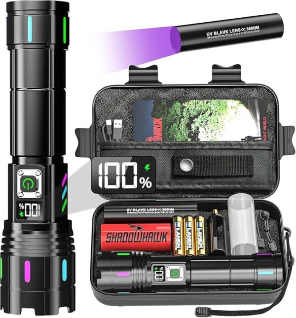 Flashlight 2000 High Lumens Rechargeable - 30W Super Bright LED Flash Light with LCD Display | 3937ft Beam & 12H Long Lasting USB C Powerful Handheld Flashlight for Home, Camping, Hiking, Emergency - Image 2