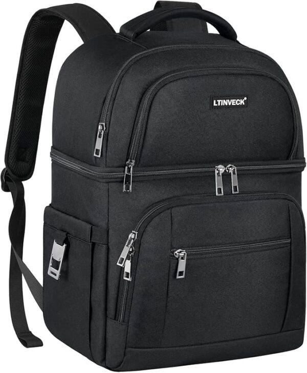 Cooler Backpack,Insulated Backpack Cooler Leakproof Double Deck Cooler Bag for Men Women RFID Lunch Backpack - Image 2