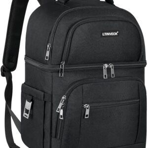 Cooler Backpack,Insulated Backpack Cooler Leakproof Double Deck Cooler Bag for Men Women RFID Lunch Backpack
