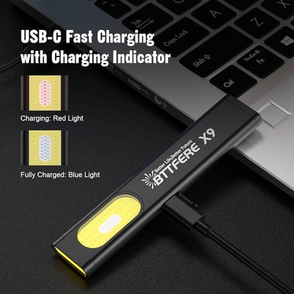 2 Pack Pocket Flashlight EDC Clip Light with Magnetic Base - 675 Lumen USB-C Rechargeable Slim Flat IPX4 Waterproof Dual Modes Compact LED Flashlight for Camping Travel Emergency - Image 6