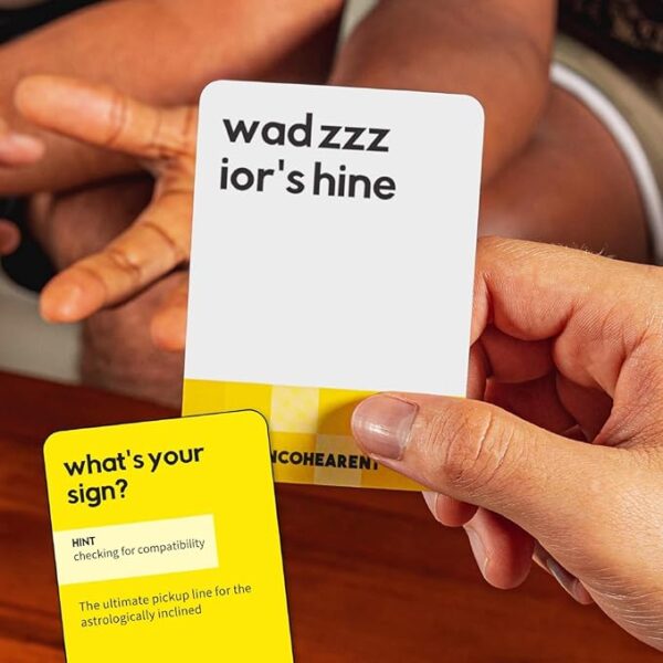 Incohearent, The Guess the Gibberish Party Game by Relatable, A Funny Card Game for Adults, Great for Bachelorette Party Games or Game Night Games, Includes 400 Cards, Instructions, and 1 Sand Timer - Image 7