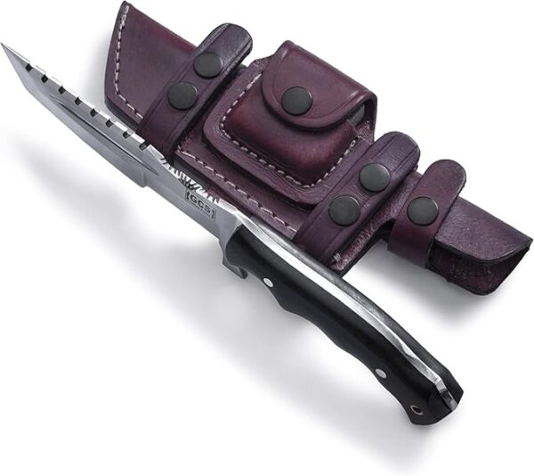 GCS Handmade D2 steel Hunting Knife G10 Handle Fixed Blade Knife Right Hand Scout Carry Buffalo leather Sheath and Sharpening Stone for Hunting Camping Survival and EDC - Image 5