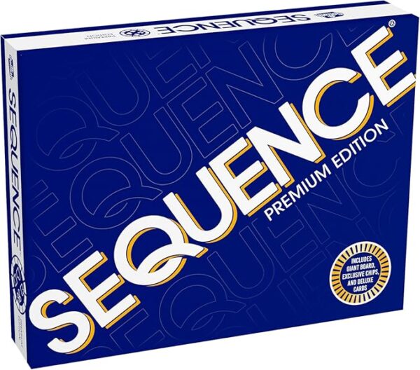 Sequence Premium Edition - Stunning Set with Giant Board (20.25 x 26.25 inches), Exclusive Chips and Deluxe Cards by Goliath, Blue, for Ages 7+ - Image 3