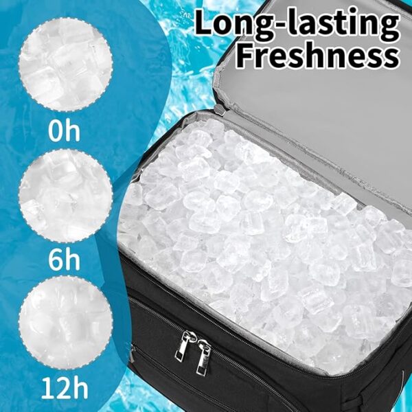 Cooler Backpack,Insulated Backpack Cooler Leakproof Double Deck Cooler Bag for Men Women RFID Lunch Backpack - Image 4