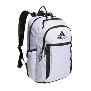 adidas Excel Backpack, Durable Large Athletic Laptop Bag, Twill White/Black, One Size