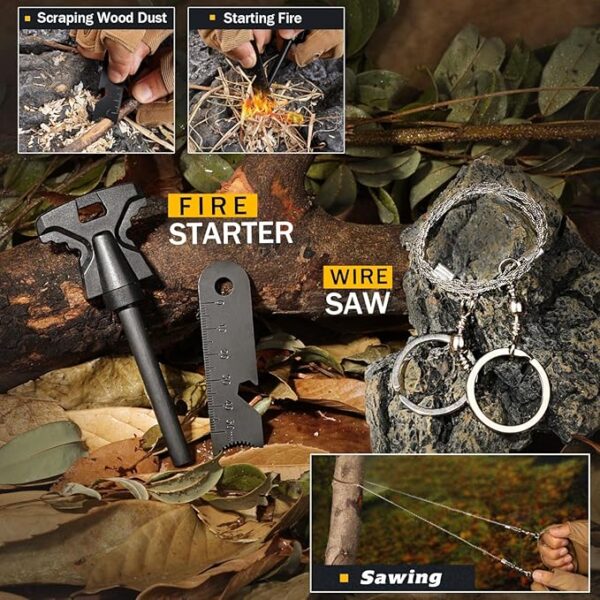 Survival Kit 14 in 1, Survival Gear and Equipment, Gifts for Men Dad Husband Him, Outdoor Fishing Hunting Camping Anniversary Birthday Gift Ideas for Him Teenage Boy Women - Image 7