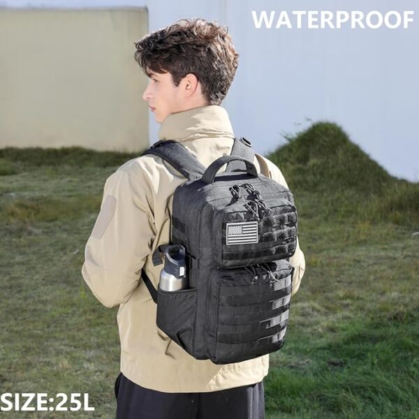 Military Tactical Backpack for Men Waterproof Daypack 3 Day Assault Pack Molle Bag with Water Bottle Holder - Image 4