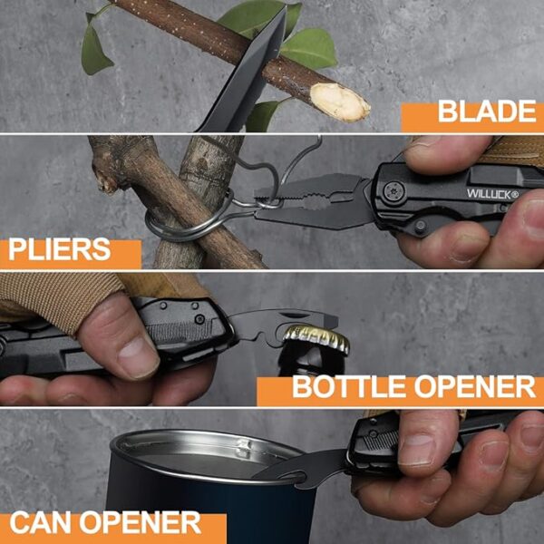 Gifts for Men,Multitool Pocket Knife with Blade,Stocking Stuffers for Men,Christmas Valentinens Day Fathers Day Birthday Gifts for Men Him Dad Husband,Camping,Emergency,Outdoor - Image 6