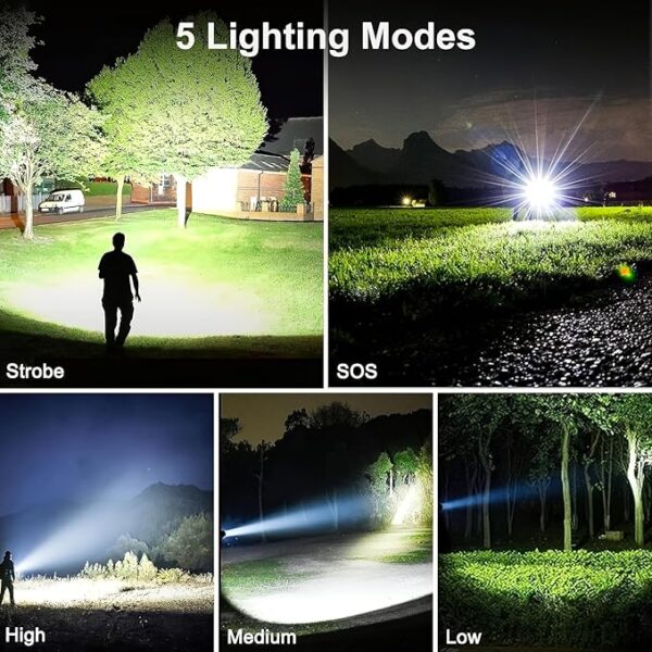 10 Pack LED Flashlight, Bright Powerful Flash Light with 5 Lighting Modes, Small Zoomable Tactical Flashlights High Lumens, Waterproof EDC Flashlights for Home, Camping, Emergency - Image 5
