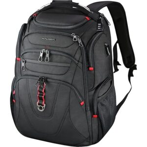KROSER TSA Friendly Travel Laptop Backpack 17.3 inch XL Computer Backpack Water-Repellent College Daypack Business Backpack with RFID Pockets & USB Port for Men/Women-Black