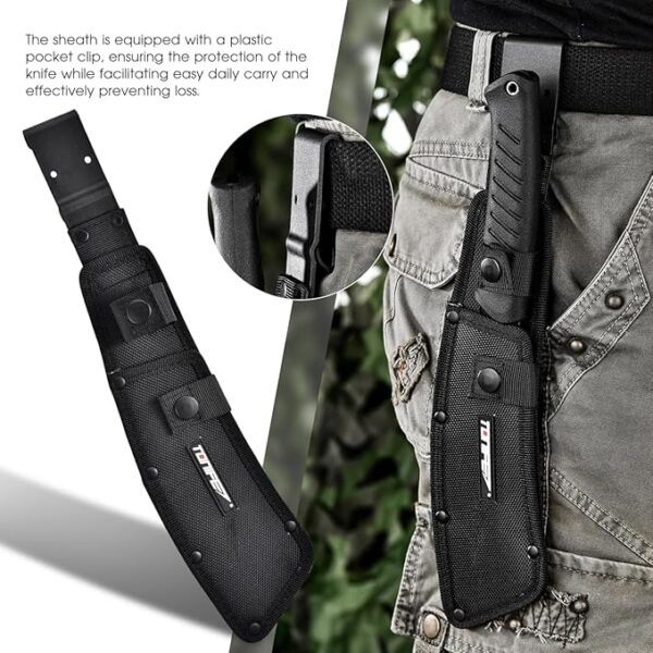 TONIFE Hercules Full Tang Knife Fixed Blade Knife with Sheath and Paracord, Bushcraft with 8Cr14MoV Chopping Blade for Outdoor Camping Survival - Image 5
