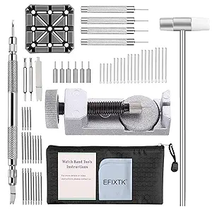 Watch Band Strap Link Pins Remover Repair Tool,24 in 1 Kit with 6 Extra Tips Replacement,20PCS Cotter Pin,Spring Bar Tool Set,1PCS Head Hammer