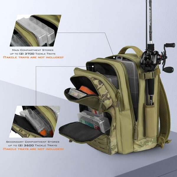 KastKing BlowBak Tactical Sling Tackle Bag-Lightweight Fishing Backpack Storge Fishing Gear and Equipment,Gift for Men - Image 5